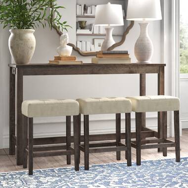 Sofa console deals table with stools